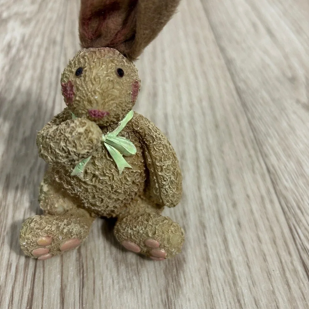 Unbranded Bunny Figurine‎ Tan Resin Easter Rabbit 5.5